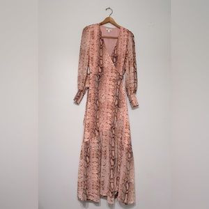 Bar lll snake maxi wrap dress